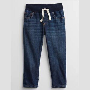 NEW Gap Denim Baby babyGap Slim Pull-On Elastic Waist Drawstring Jeans Pant 4T